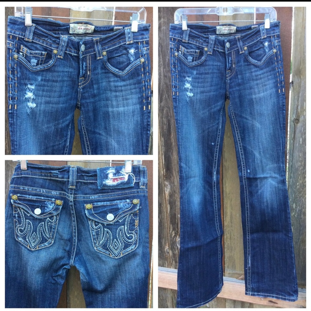 MEK OAXACA Distressed Boot Cut Jeans Size 28